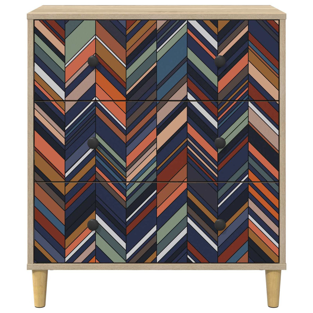 vidaXL Komoda z szufladami OMMEN Wzór geometryczny 66 x 36,5 x 75 cm