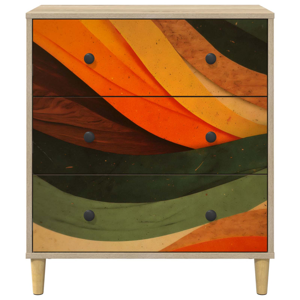 vidaXL Komoda z szufladami BONN Retro falowy nadruk 66 x 36,5 x 75 cm