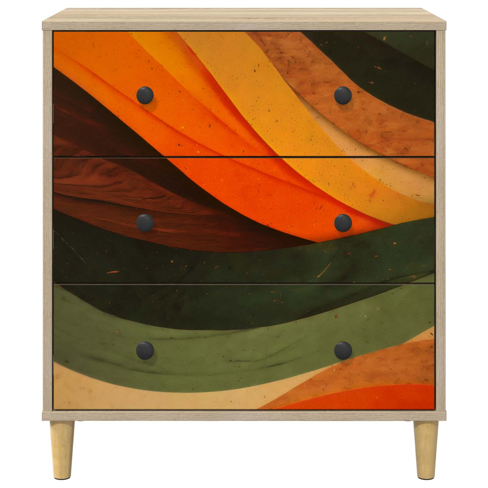 vidaXL Komoda z szufladami BONN Retro falowy nadruk 66 x 36,5 x 75 cm
