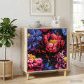 vidaXL Komoda z szufladami KIEL Ciemny nadruk peonii 66 x 36,5 x 75 cm