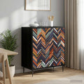 vidaXL Komoda z szufladami OMMEN Wzór geometryczny 66 x 36,5 x 76 cm