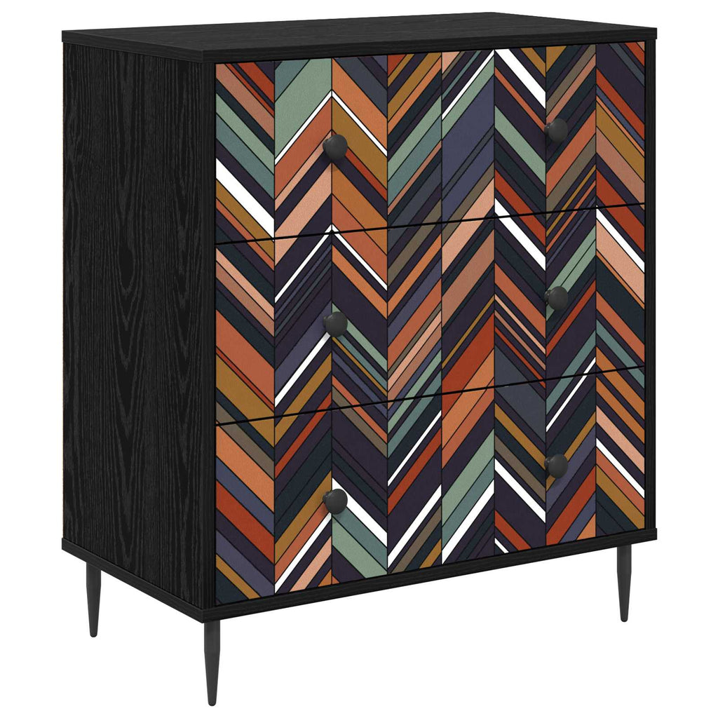 vidaXL Komoda z szufladami OMMEN Wzór geometryczny 66 x 36,5 x 76 cm