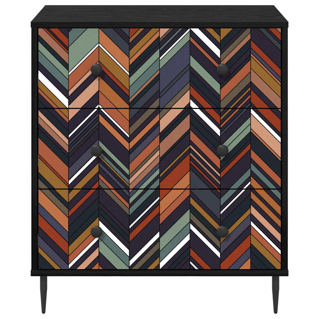 vidaXL Komoda z szufladami OMMEN Wzór geometryczny 66 x 36,5 x 76 cm