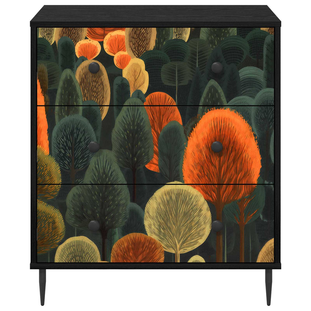 vidaXL Komoda z szufladami ZAANDAM Print leśny 66 x 36,5 x 76 cm