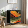 vidaXL Komoda z szufladami BONN Retro falowy nadruk 66 x 36,5 x 76 cm