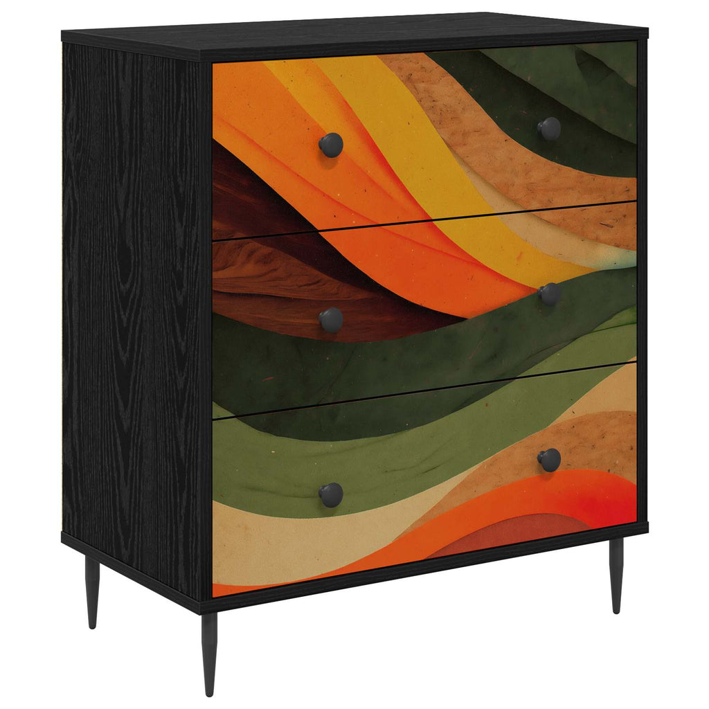 vidaXL Komoda z szufladami BONN Retro falowy nadruk 66 x 36,5 x 76 cm