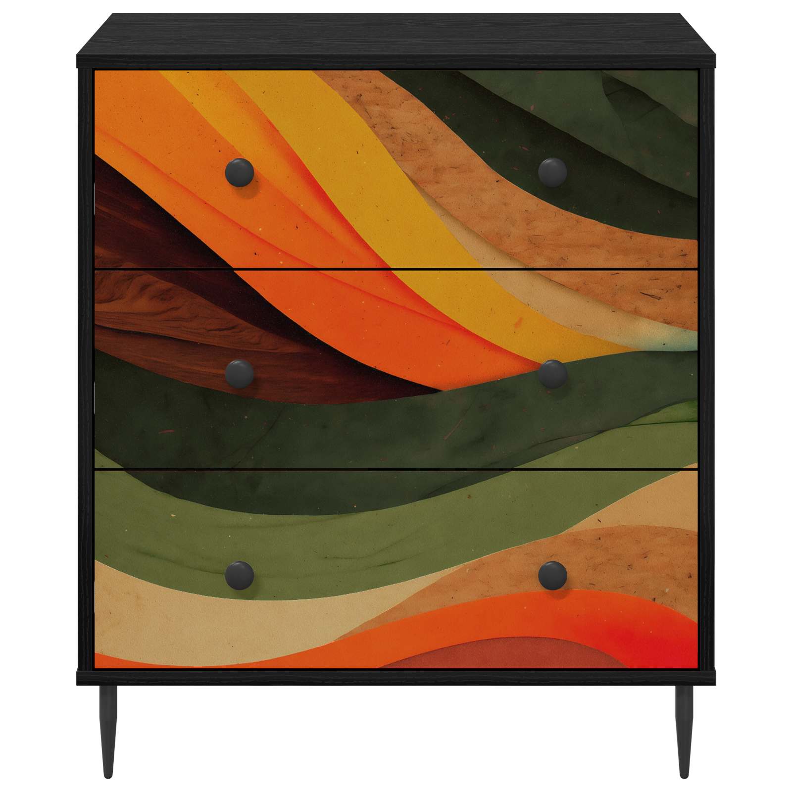 vidaXL Komoda z szufladami BONN Retro falowy nadruk 66 x 36,5 x 76 cm