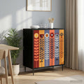 vidaXL Komoda z szufladami ESSEN Wzór słonecznika 66 x 36,5 x 76 cm