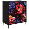 vidaXL Komoda z szufladami KIEL Ciemny nadruk peonii 66 x 36,5 x 76 cm