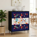 vidaXL Komoda z szufladami MAINZ Wzór w kwiaty 66 x 36,5 x 76 cm