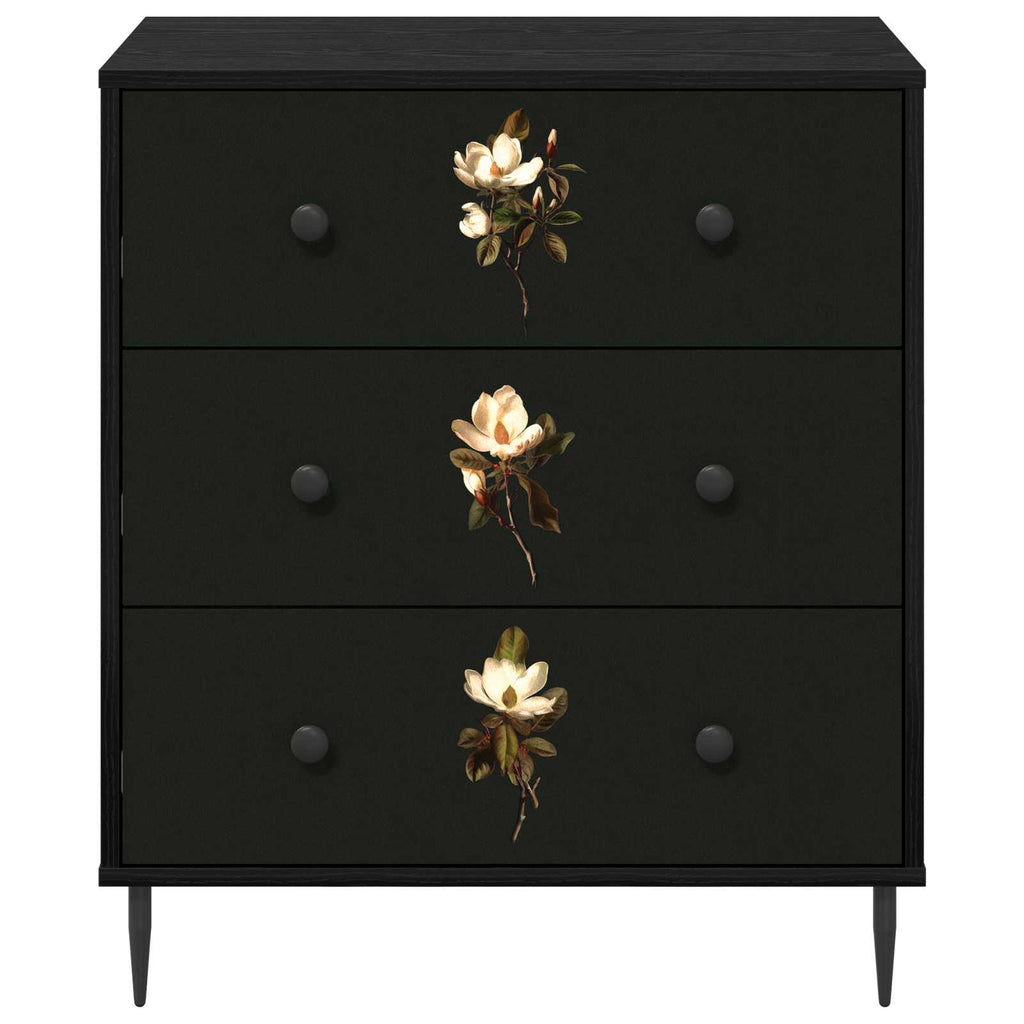 vidaXL Komoda z szufladami BREMEN Wzór magnolii 66 x 36,5 x 76 cm