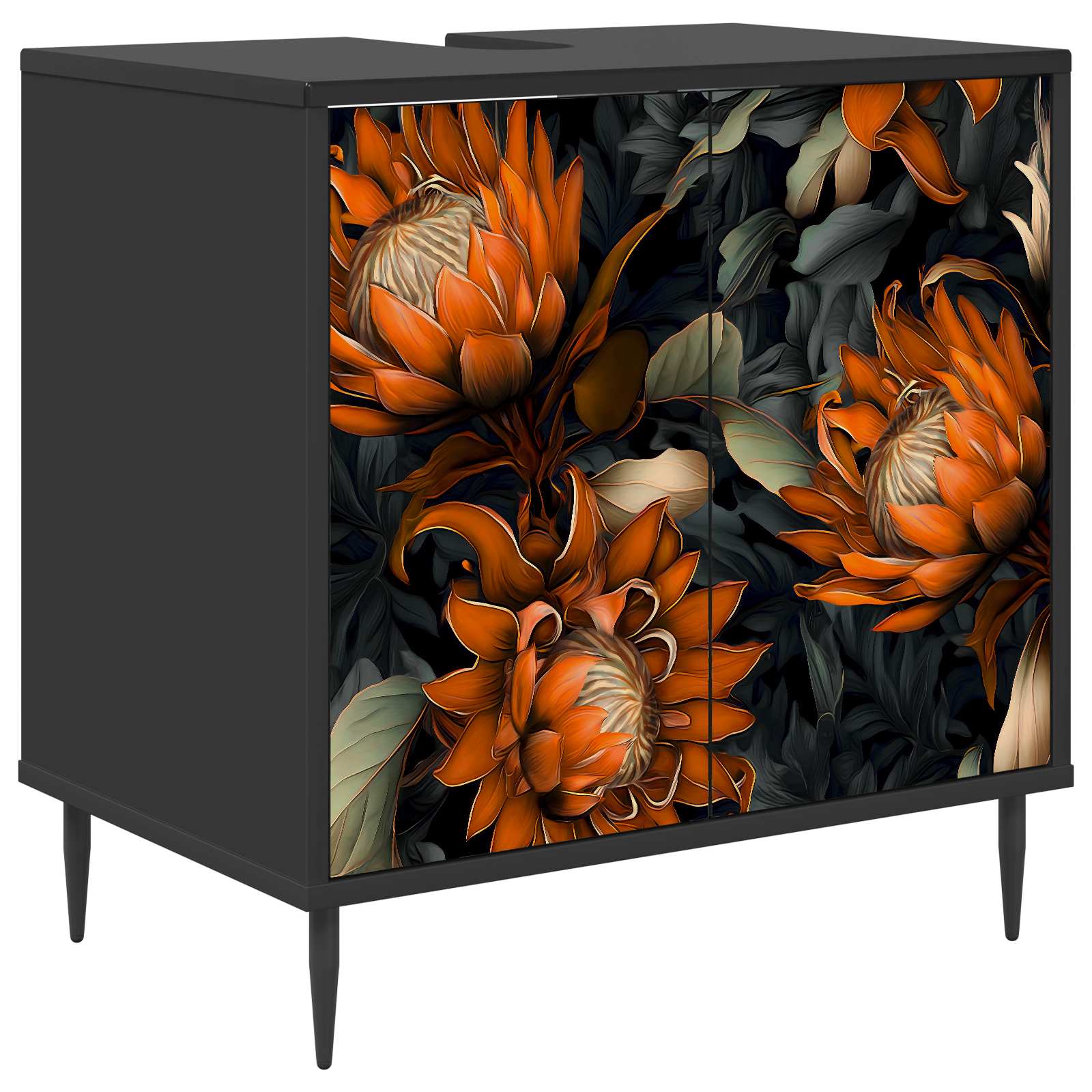 vidaXL Szafka Łazienkowa LOCHEM Czarny dąb 60 x 40 x 61 cm