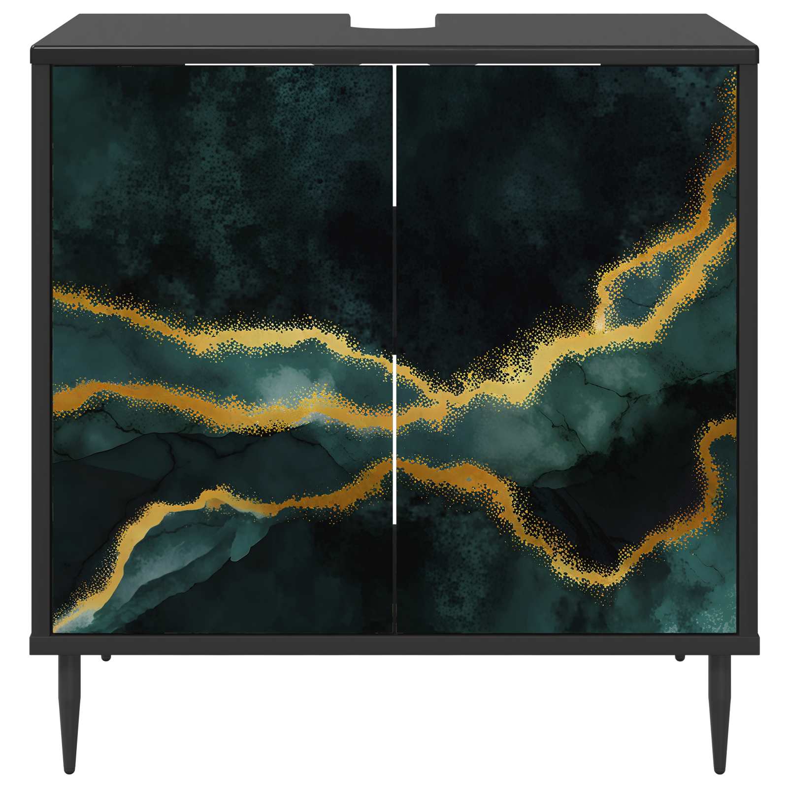vidaXL Szafka Łazienkowa WIJHE Czarny dąb 60 x 40 x 61 cm