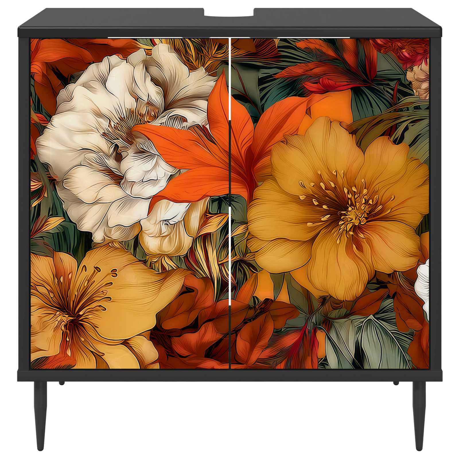 vidaXL Szafka Łazienkowa GENNEP Czarny dąb 60 x 40 x 61 cm