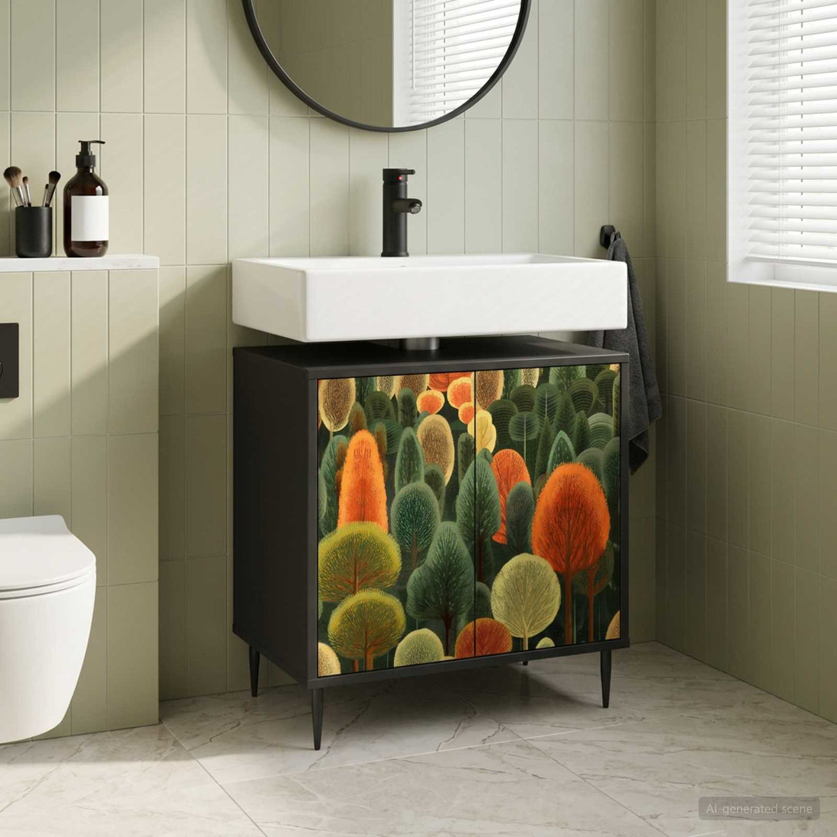 vidaXL Szafka Łazienkowa ZAANDAM Czarny dąb 60 x 40 x 61 cm