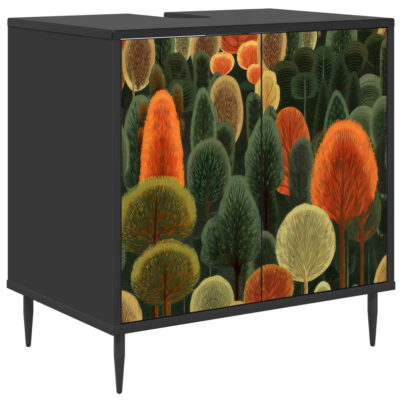 vidaXL Szafka Łazienkowa ZAANDAM Czarny dąb 60 x 40 x 61 cm