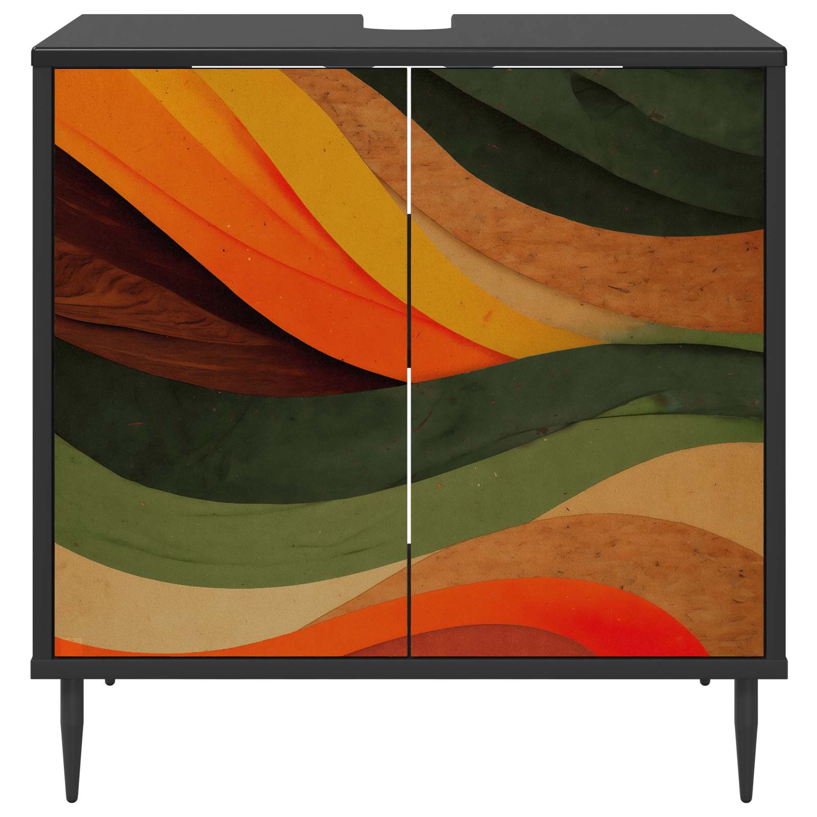vidaXL Szafka Łazienkowa BONN Czarny dąb 60 x 40 x 61 cm