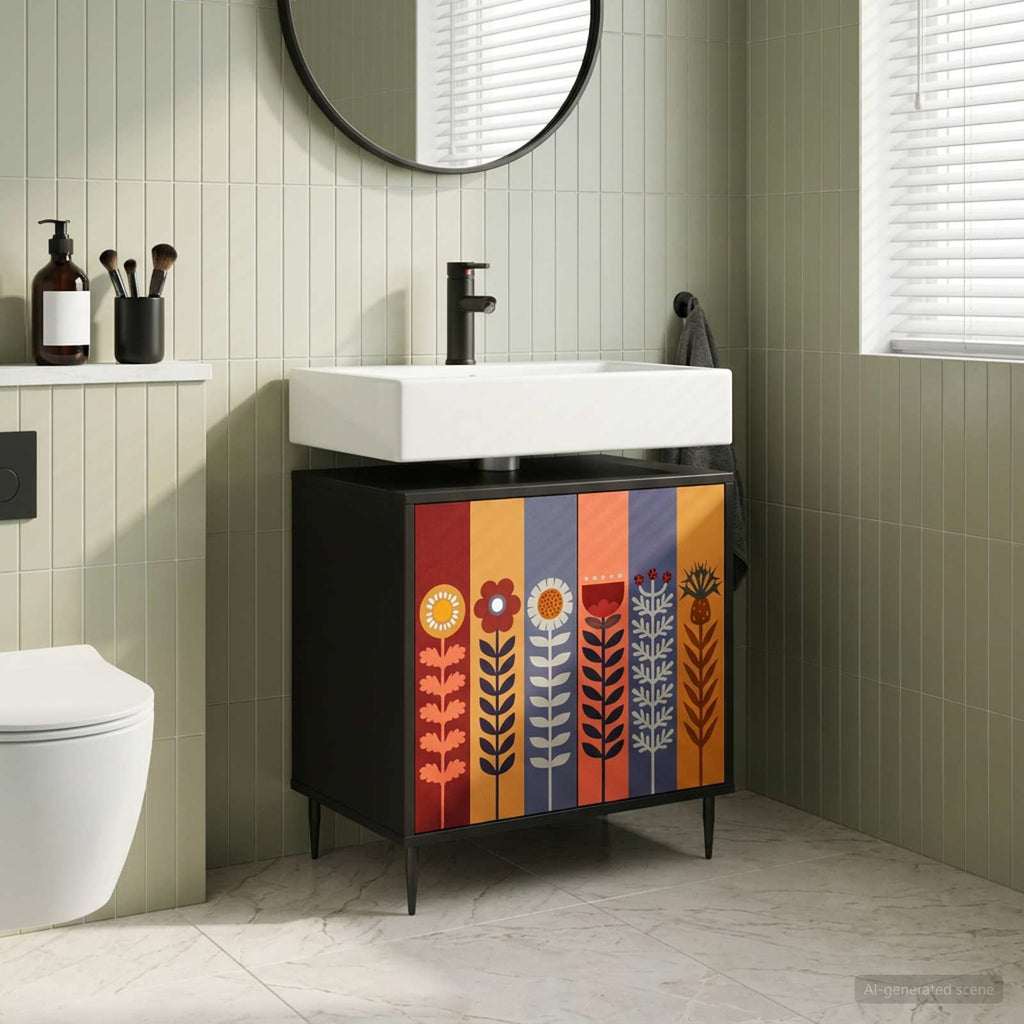 vidaXL Szafka Łazienkowa ESSEN Czarny dąb 60 x 40 x 61 cm