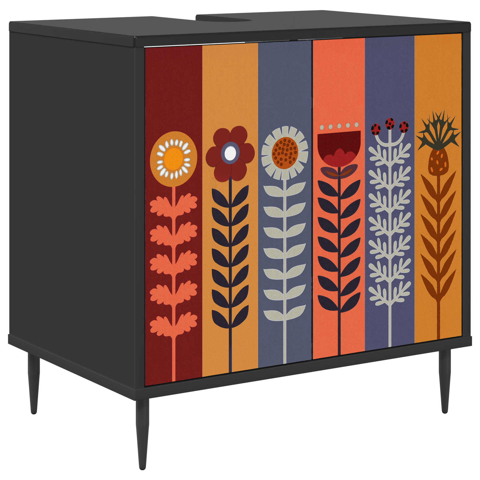 vidaXL Szafka Łazienkowa ESSEN Czarny dąb 60 x 40 x 61 cm