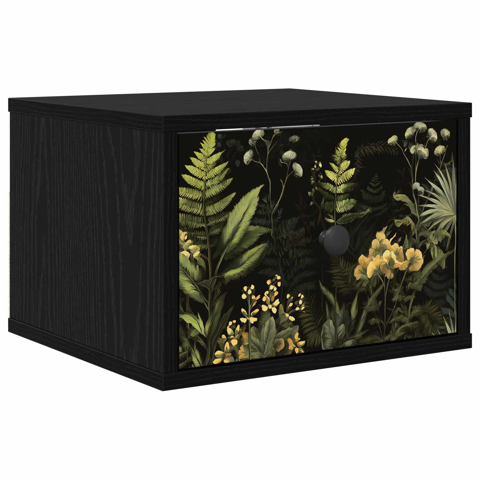 vidaXL Ścienny stolik nocny RHENEN Czarny dąb 36 x 33 x 25 cm