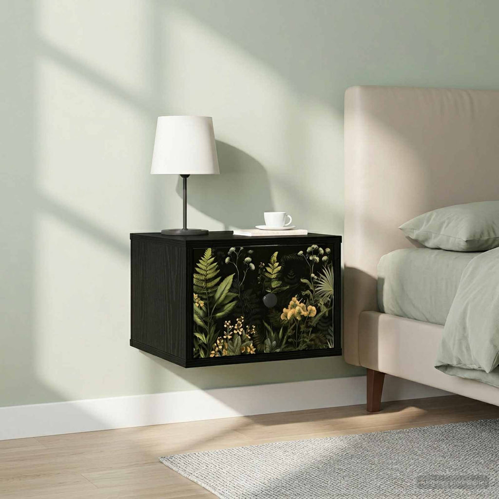 vidaXL Ścienny stolik nocny RHENEN 2 szt. Czarny dąb 36 x 33 x 25 cm