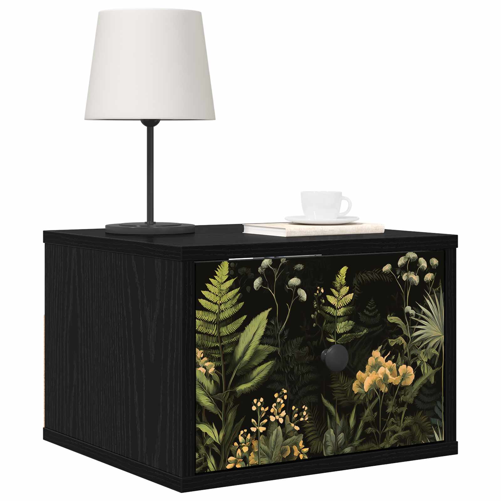 vidaXL Ścienny stolik nocny RHENEN 2 szt. Czarny dąb 36 x 33 x 25 cm