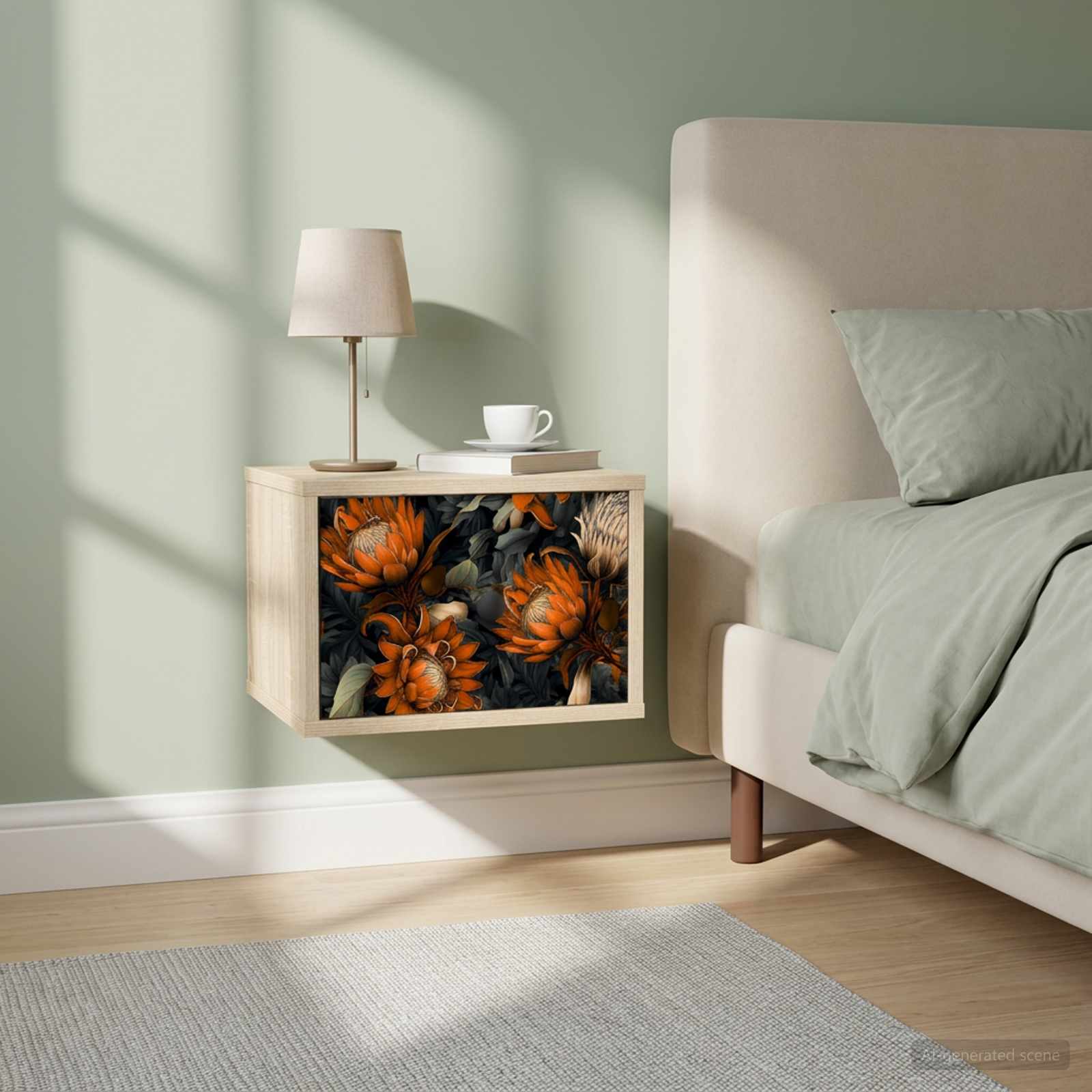 vidaXL Ścienny stolik nocny LOCHEM 2 szt. dąb Sonoma 36 x 33 x 25 cm