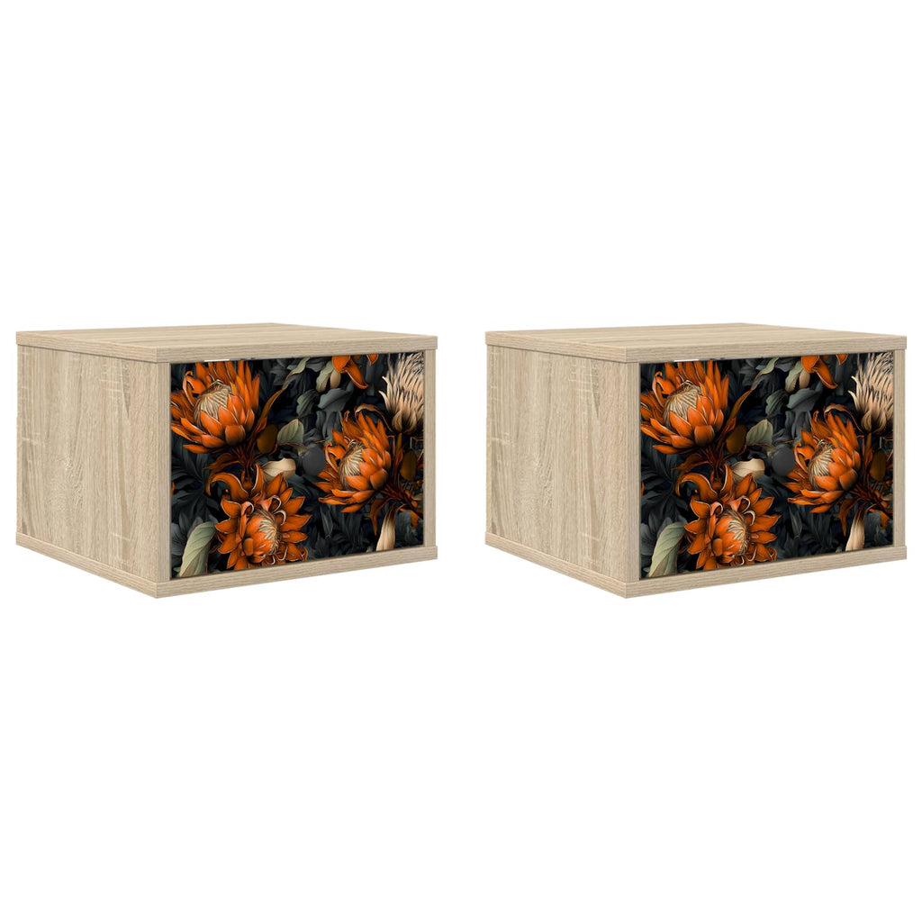 vidaXL Ścienny stolik nocny LOCHEM 2 szt. dąb Sonoma 36 x 33 x 25 cm