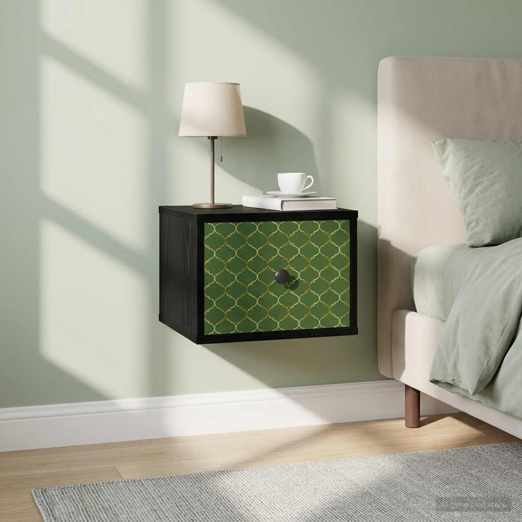 vidaXL Ścienny stolik nocny GELEEN 2 szt. Czarny dąb 36 x 33 x 25 cm