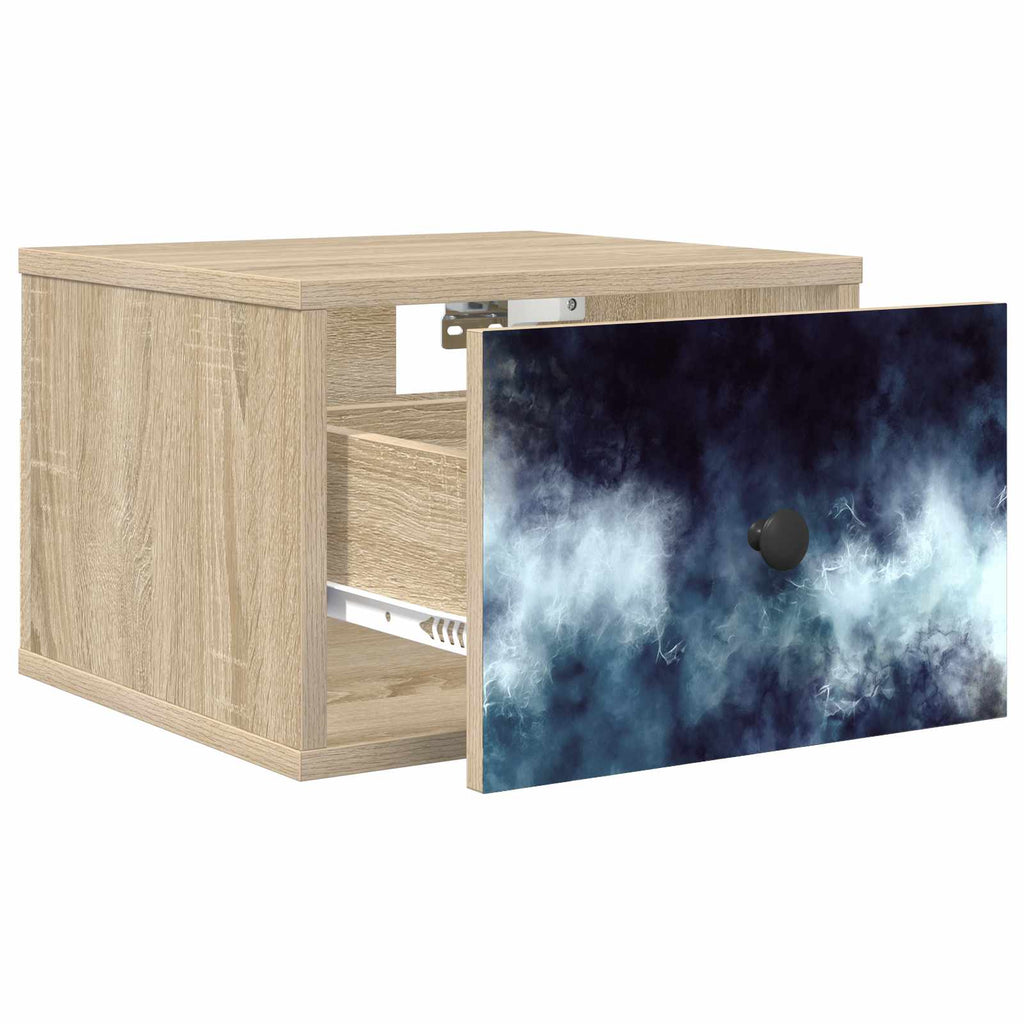 vidaXL Ścienny stolik nocny RAALTE dąb Sonoma 36 x 33 x 25 cm