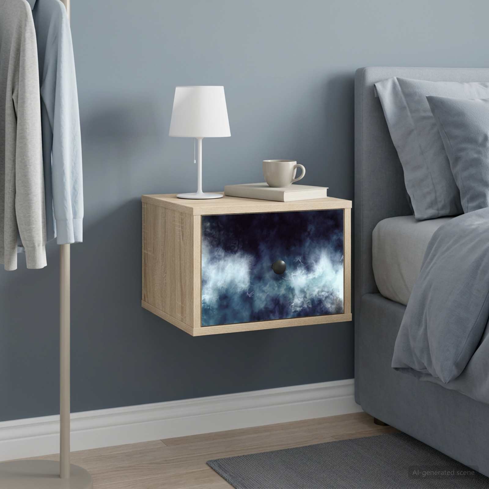 vidaXL Ścienny stolik nocny RAALTE 2 szt. dąb Sonoma 36 x 33 x 25 cm