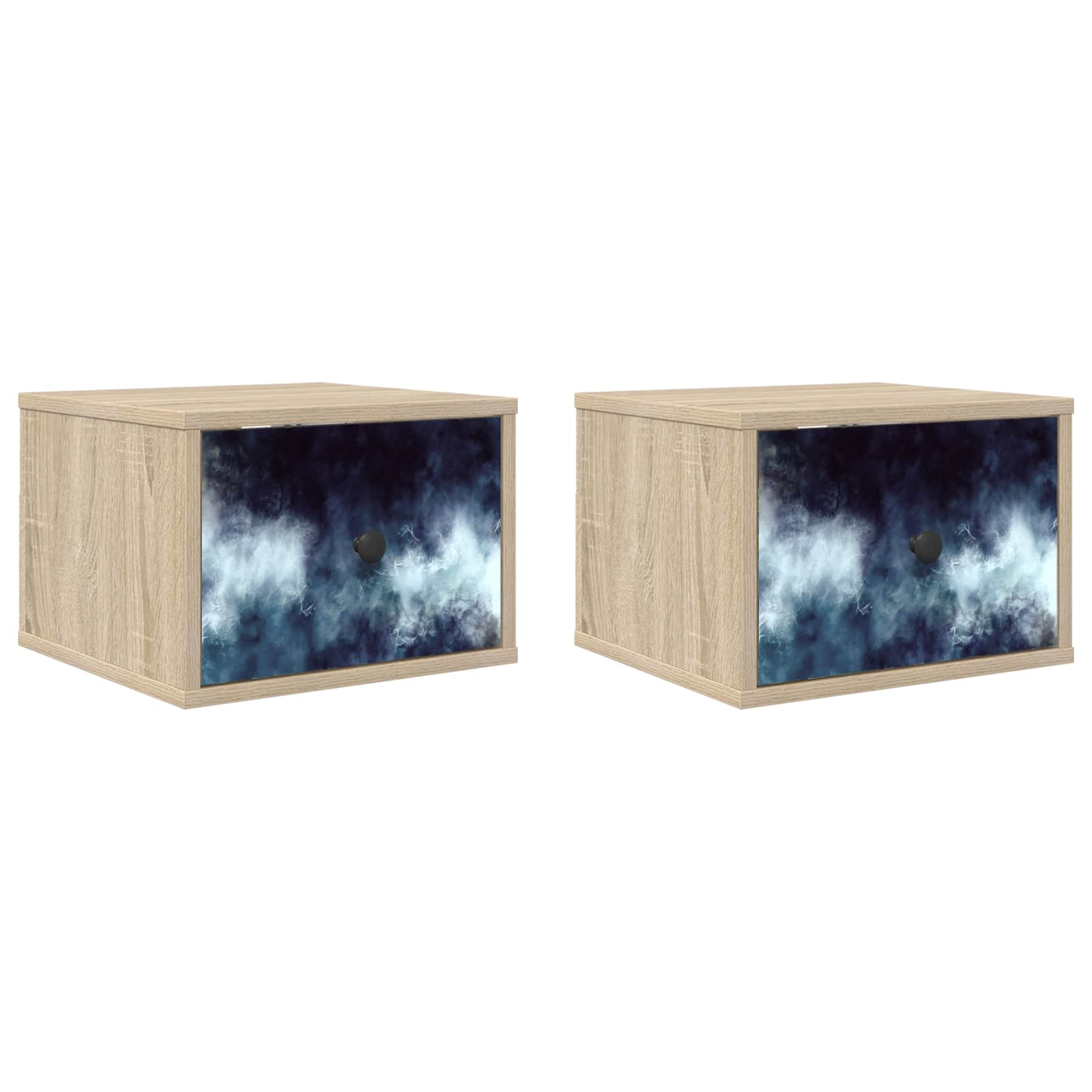 vidaXL Ścienny stolik nocny RAALTE 2 szt. dąb Sonoma 36 x 33 x 25 cm