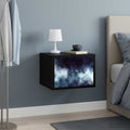 vidaXL Ścienny stolik nocny RAALTE Czarny dąb 36 x 33 x 25 cm