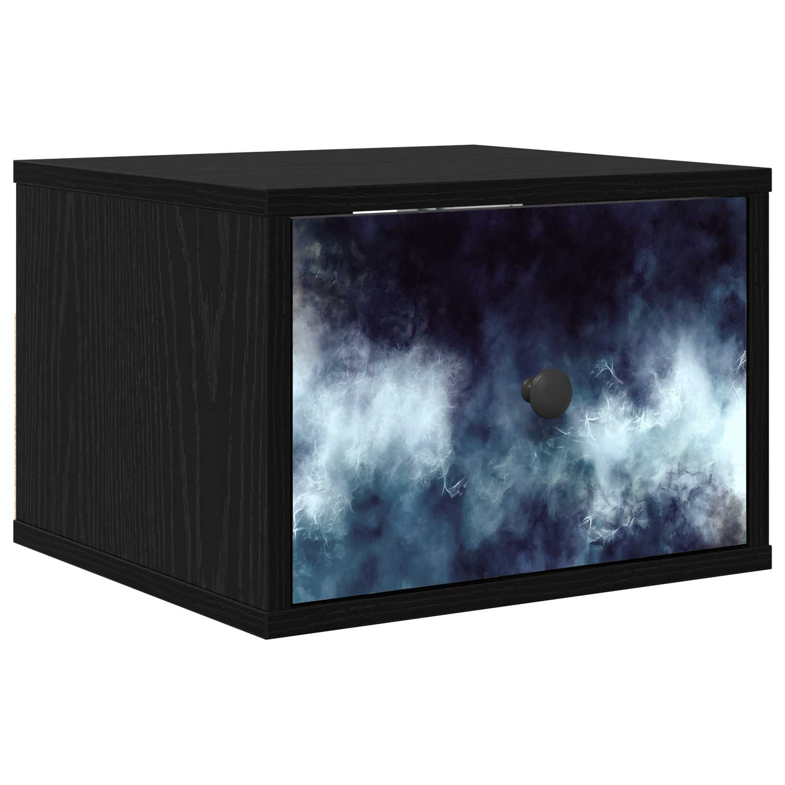 vidaXL Ścienny stolik nocny RAALTE Czarny dąb 36 x 33 x 25 cm