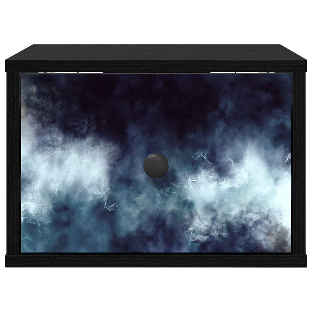 vidaXL Ścienny stolik nocny RAALTE Czarny dąb 36 x 33 x 25 cm