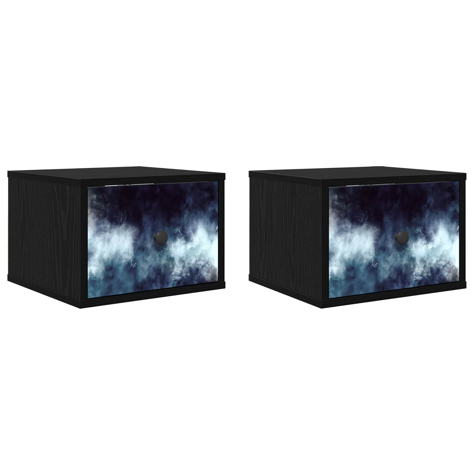 vidaXL Ścienny stolik nocny RAALTE 2 szt. Czarny dąb 36 x 33 x 25 cm