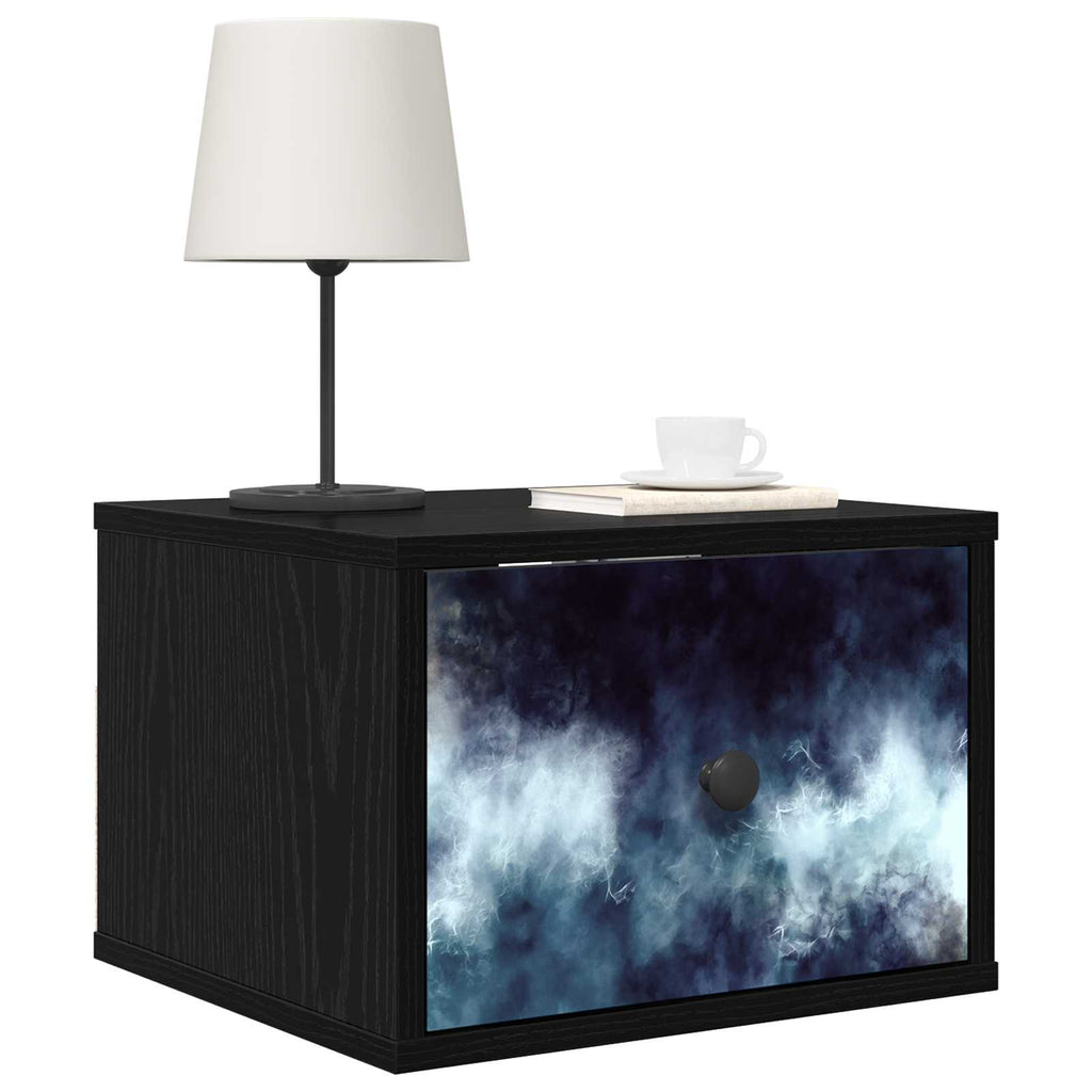vidaXL Ścienny stolik nocny RAALTE 2 szt. Czarny dąb 36 x 33 x 25 cm