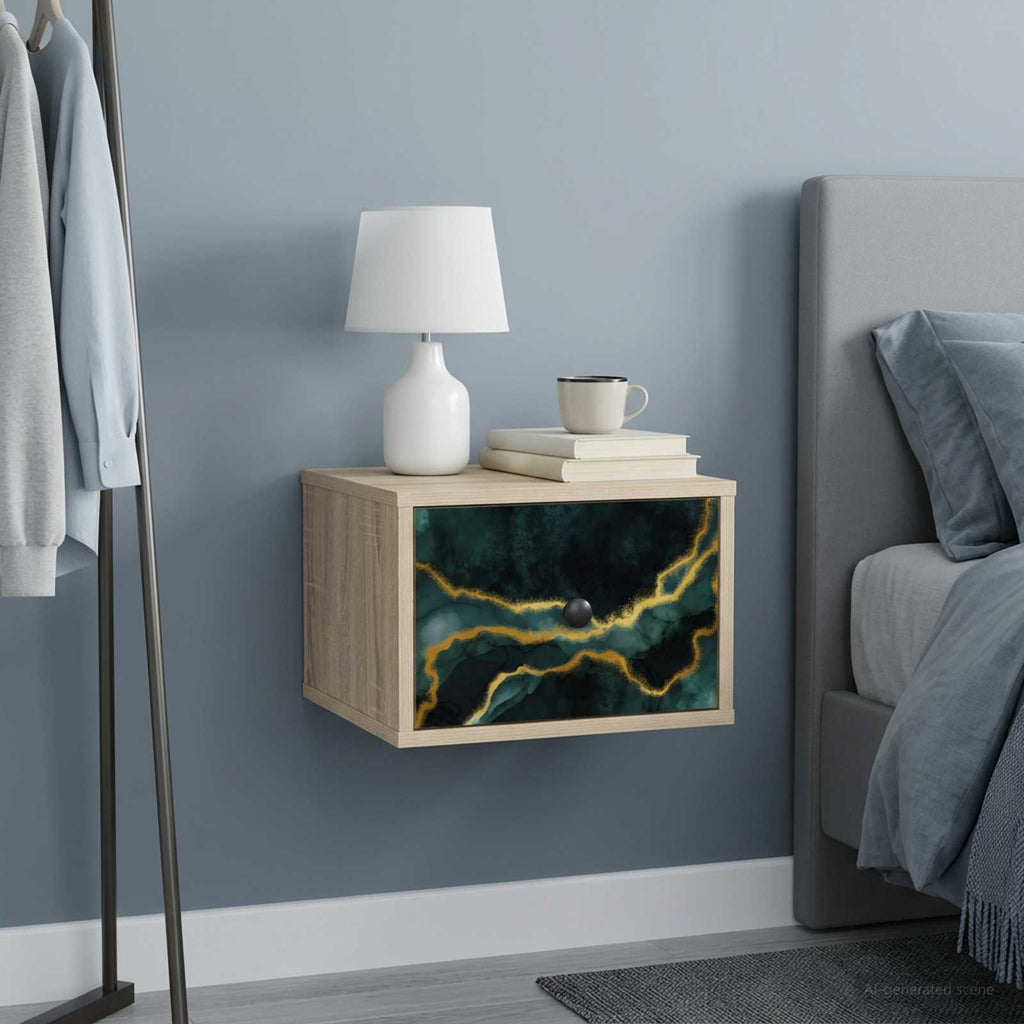 vidaXL Ścienny stolik nocny WIJHE dąb Sonoma 36 x 33 x 25 cm