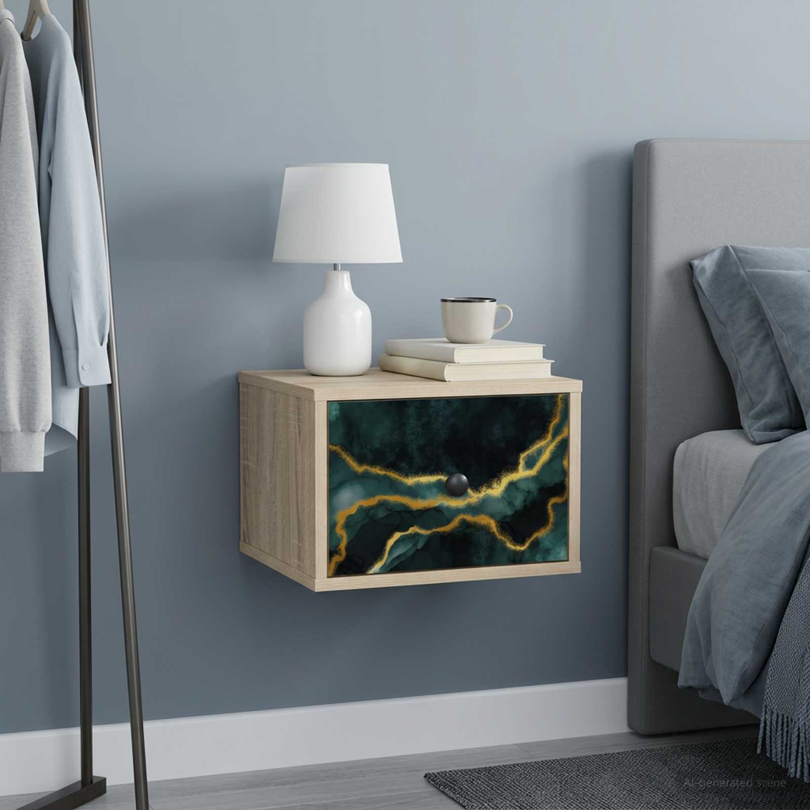 vidaXL Ścienny stolik nocny WIJHE dąb Sonoma 36 x 33 x 25 cm