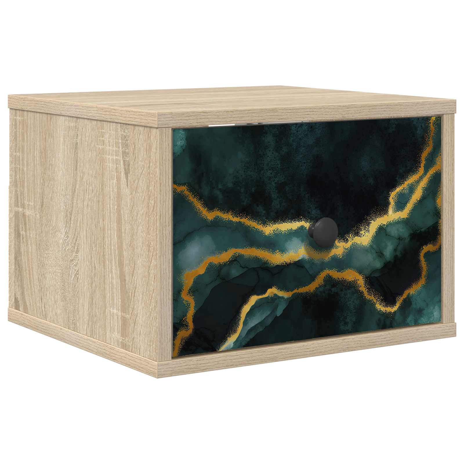 vidaXL Ścienny stolik nocny WIJHE dąb Sonoma 36 x 33 x 25 cm