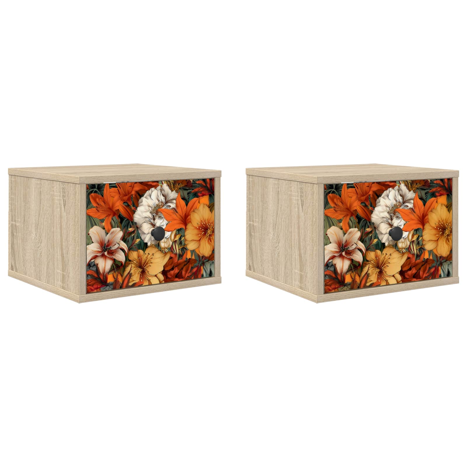 vidaXL Ścienny stolik nocny GENNEP 2 szt. dąb Sonoma 36 x 33 x 25 cm