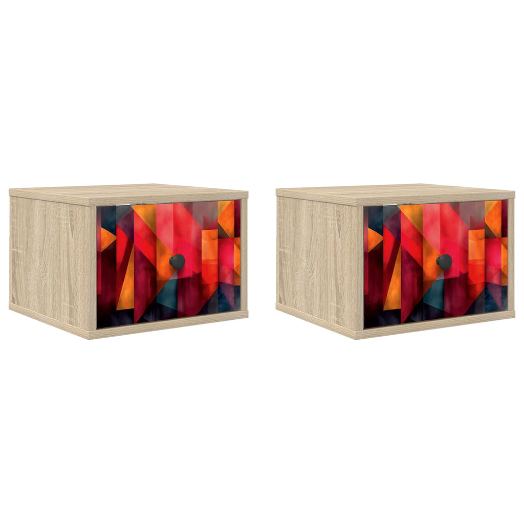 vidaXL Ścienny stolik nocny HEESCH 2 szt. dąb Sonoma 36 x 33 x 25 cm