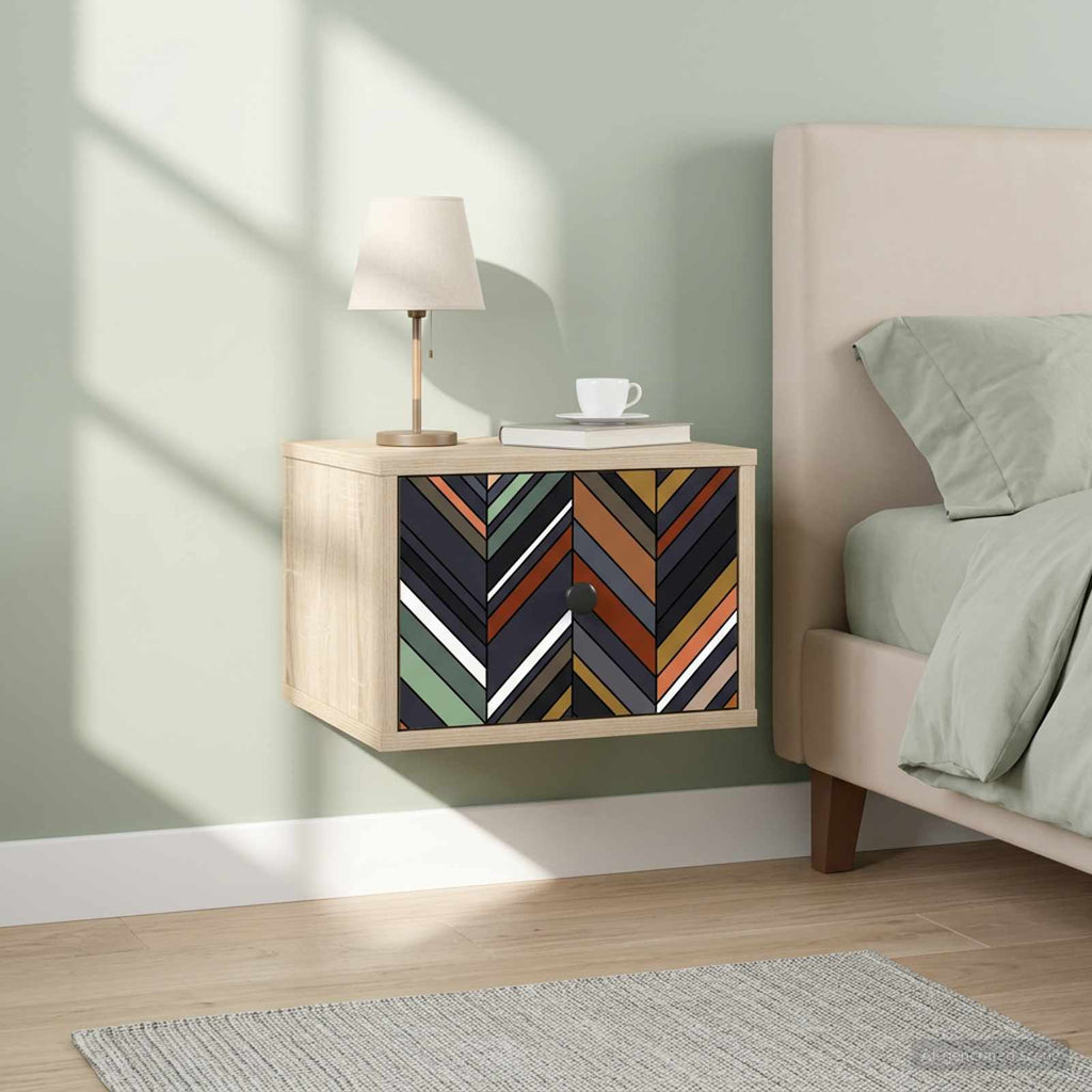 vidaXL Ścienny stolik nocny OMMEN dąb Sonoma 36 x 33 x 25 cm
