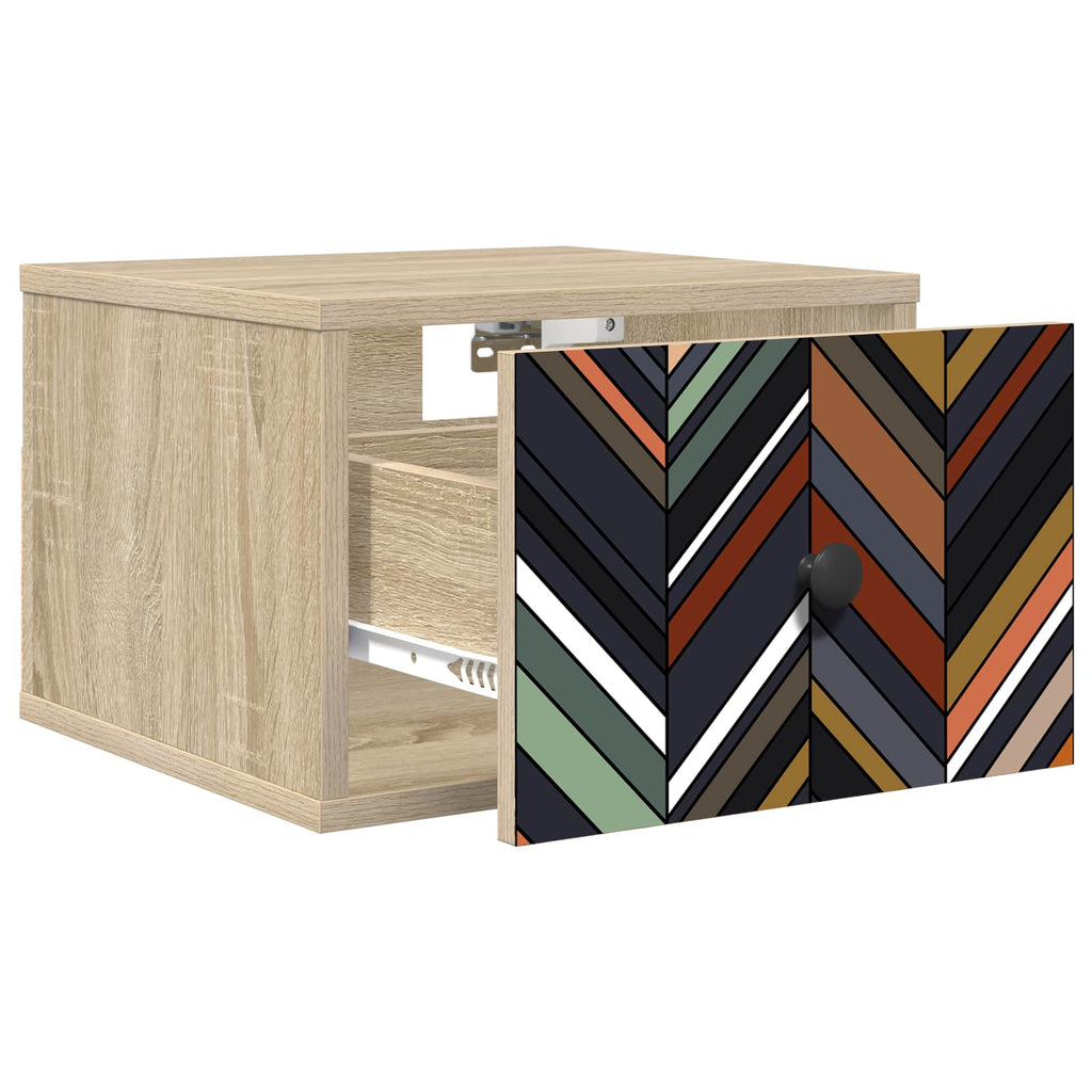 vidaXL Ścienny stolik nocny OMMEN 2 szt. dąb Sonoma 36 x 33 x 25 cm