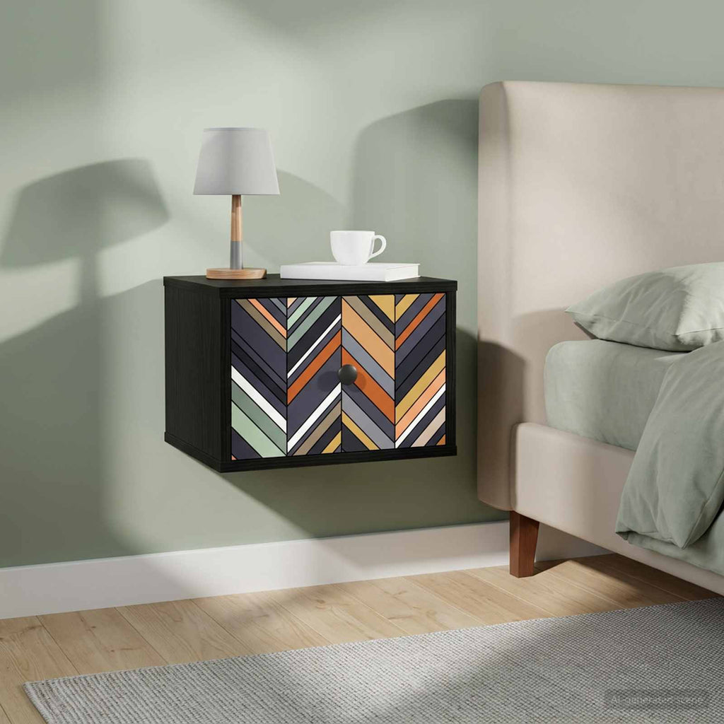 vidaXL Ścienny stolik nocny OMMEN 2 szt. Czarny dąb 36 x 33 x 25 cm