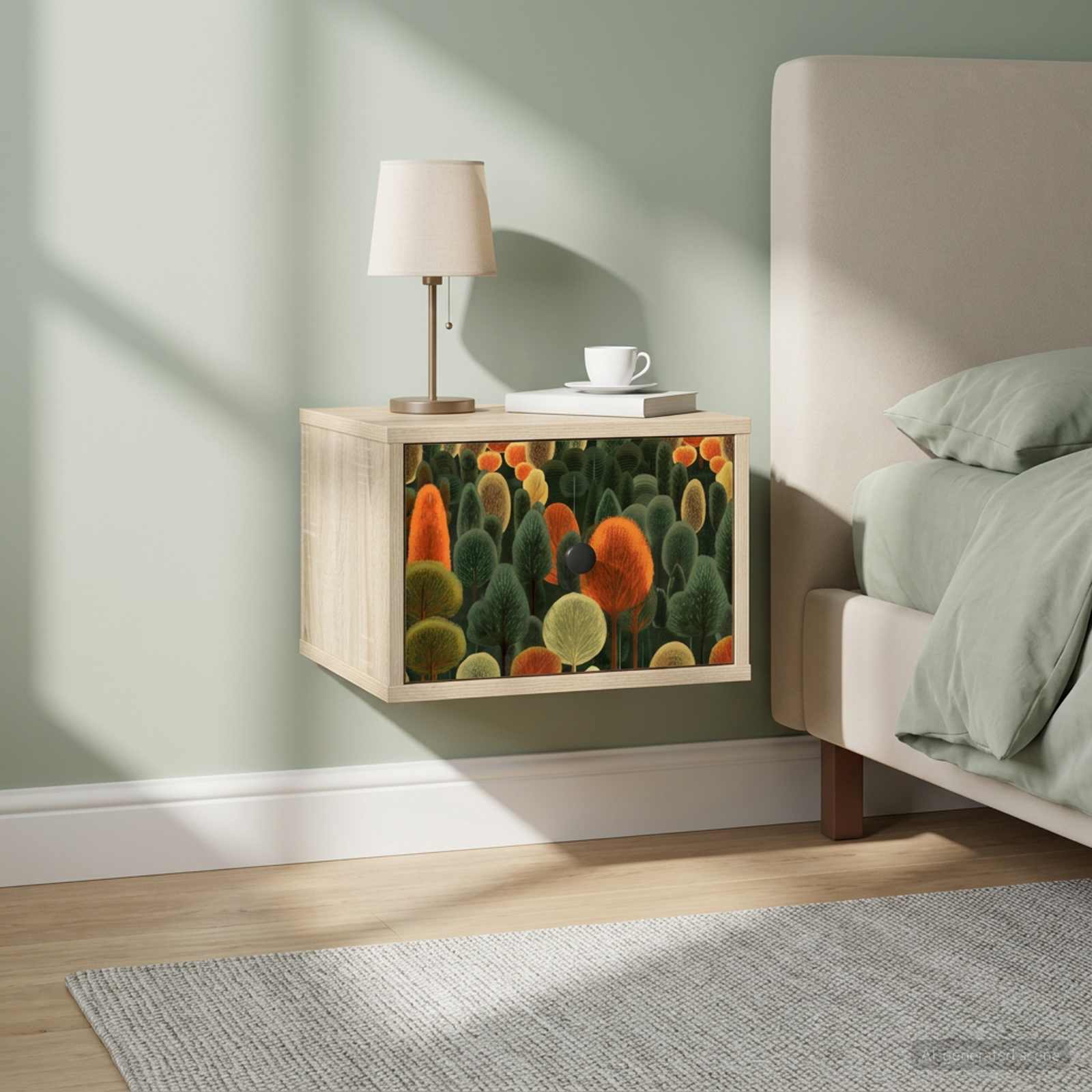 vidaXL Ścienny stolik nocny ZAANDAM dąb Sonoma 36 x 33 x 25 cm