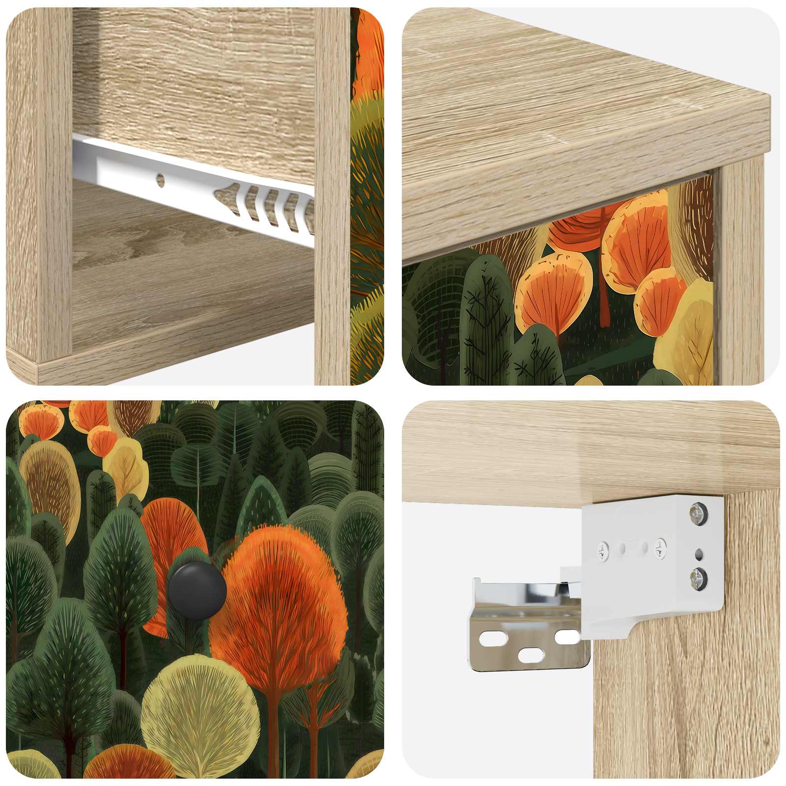 vidaXL Ścienny stolik nocny ZAANDAM 2 szt. dąb Sonoma 36 x 33 x 25 cm