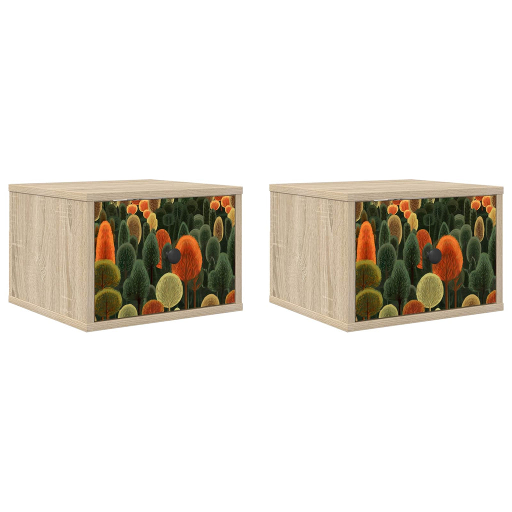 vidaXL Ścienny stolik nocny ZAANDAM 2 szt. dąb Sonoma 36 x 33 x 25 cm
