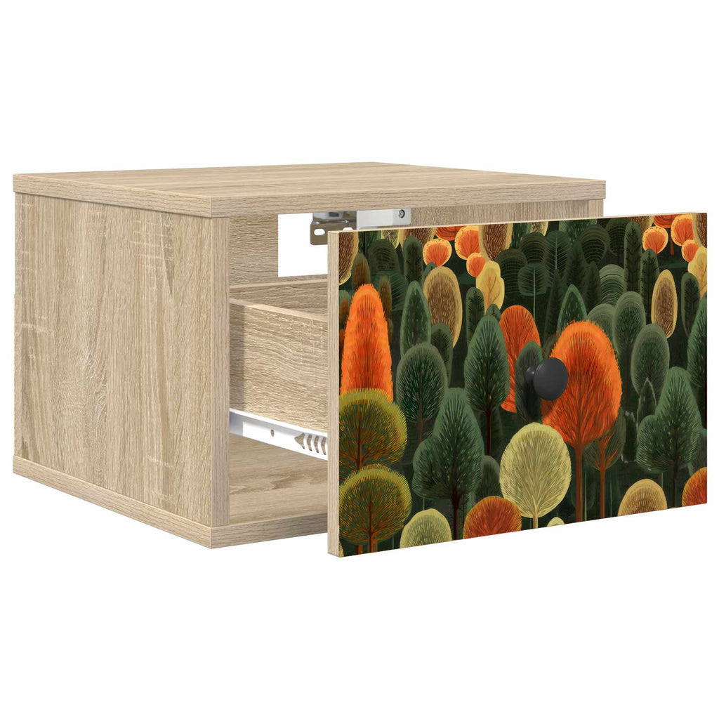 vidaXL Ścienny stolik nocny ZAANDAM 2 szt. dąb Sonoma 36 x 33 x 25 cm
