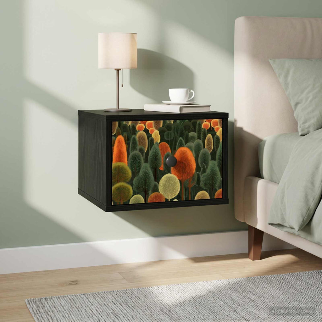 vidaXL Ścienny stolik nocny ZAANDAM Czarny dąb 36 x 33 x 25 cm